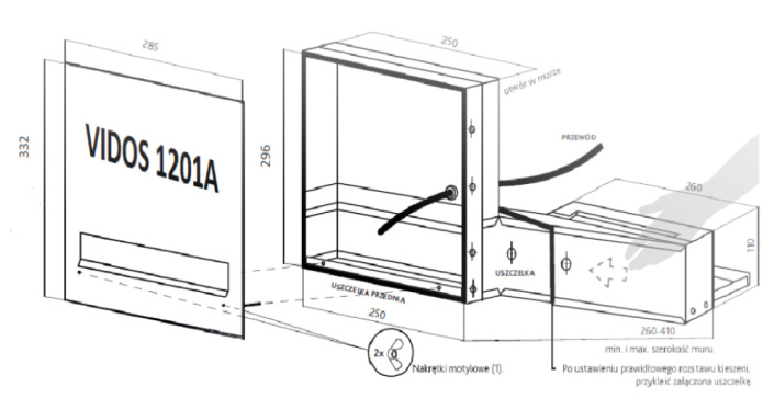 Wideodomofon Vidos S1201A-SKM